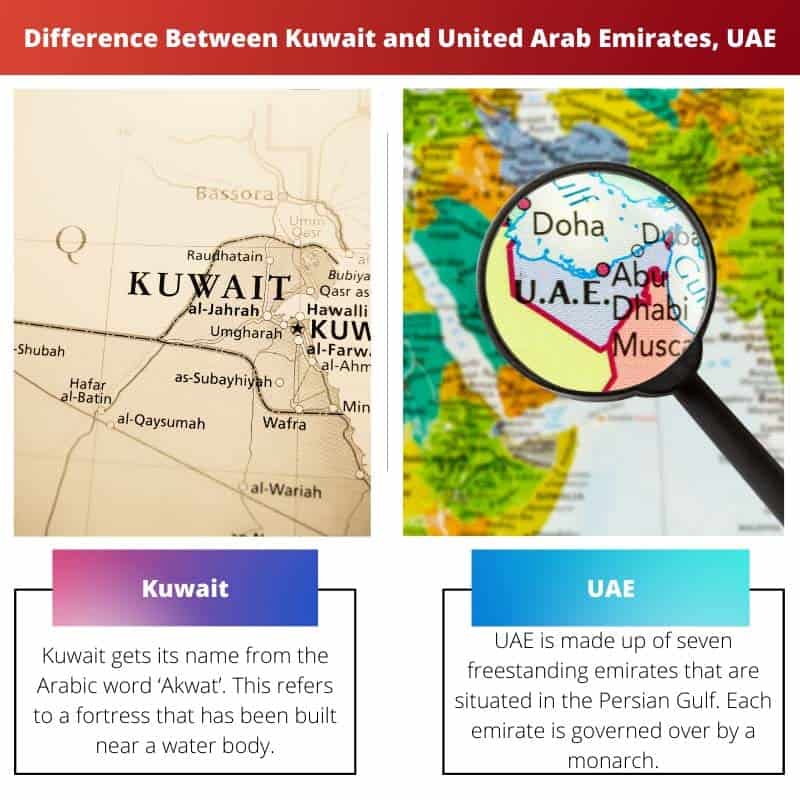 Unterschied zwischen Kuwait und den Vereinigten Arabischen Emiraten VAE