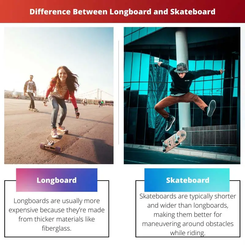 الفرق بين Longboard و Skateboard