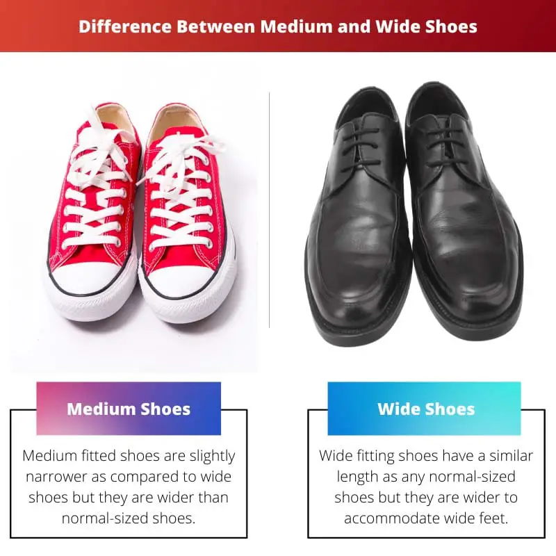 الفرق بين الأحذية المتوسطة والواسعة