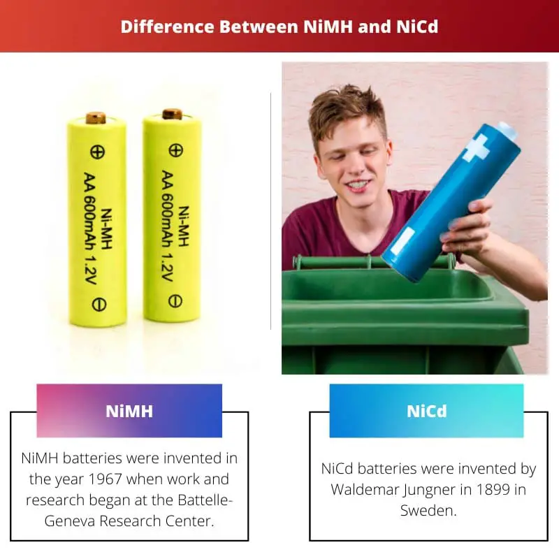 NiMH और NiCd के बीच अंतर