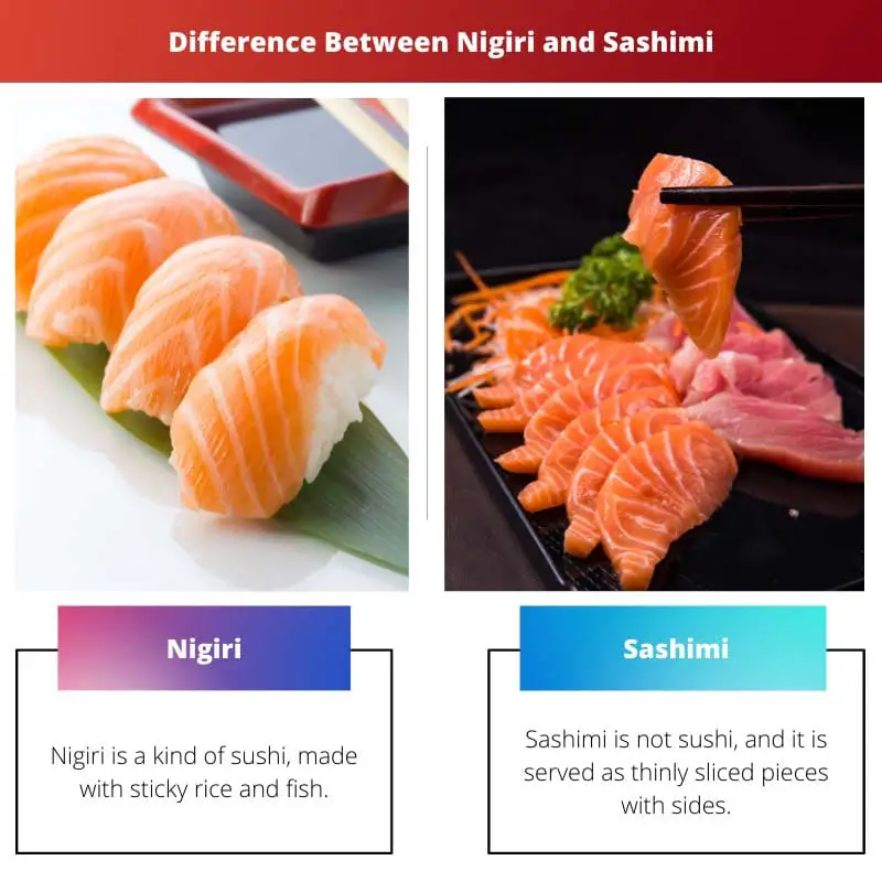 Différence entre Nigiri et Sashimi