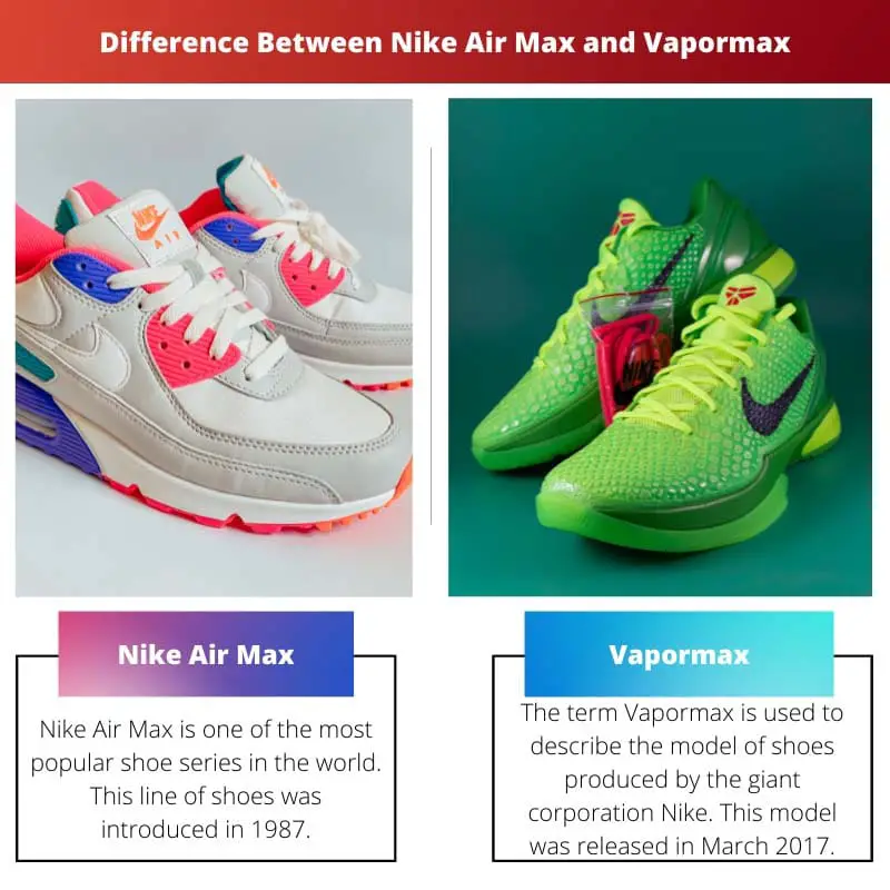 ความแตกต่างระหว่าง Nike Air Max และ
