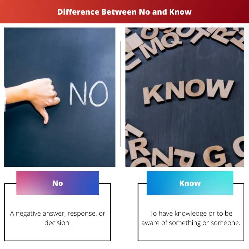 Diferencia entre no y saber