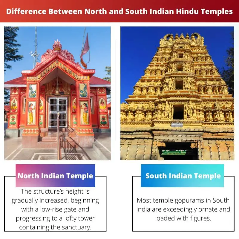 ความแตกต่างระหว่างวัดฮินดูอินเดียเหนือและใต้