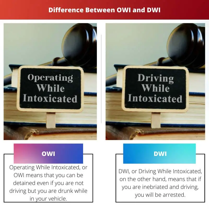ความแตกต่างระหว่าง OWI และ DWI