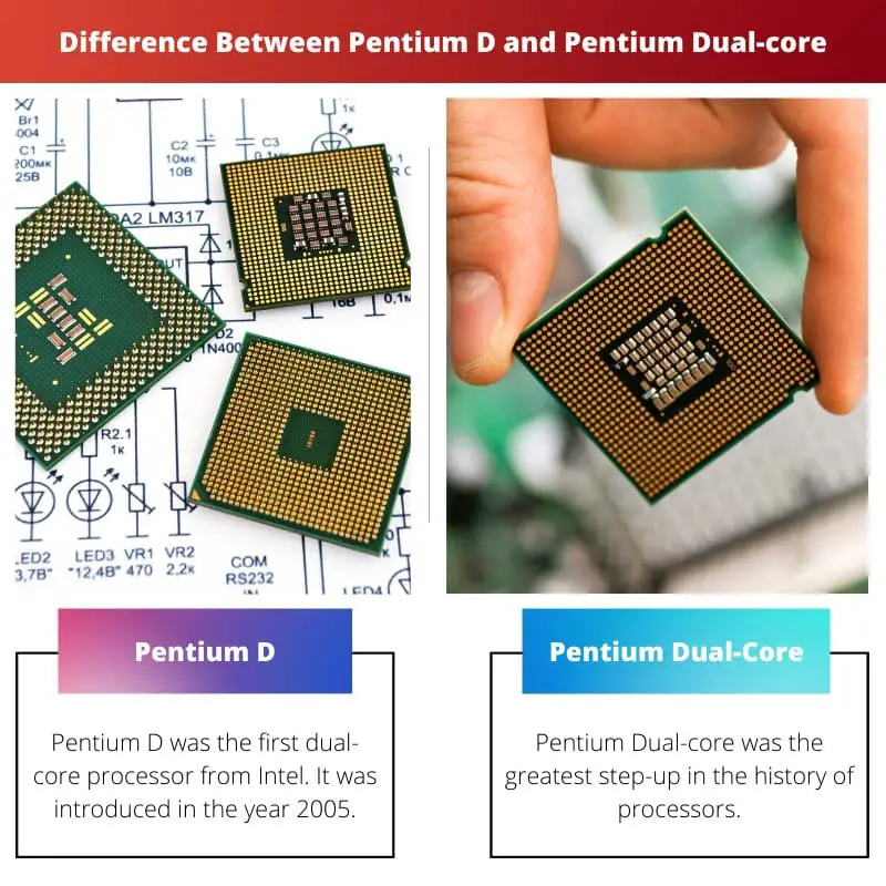 ความแตกต่างระหว่าง Pentium D และ Pentium Dual core