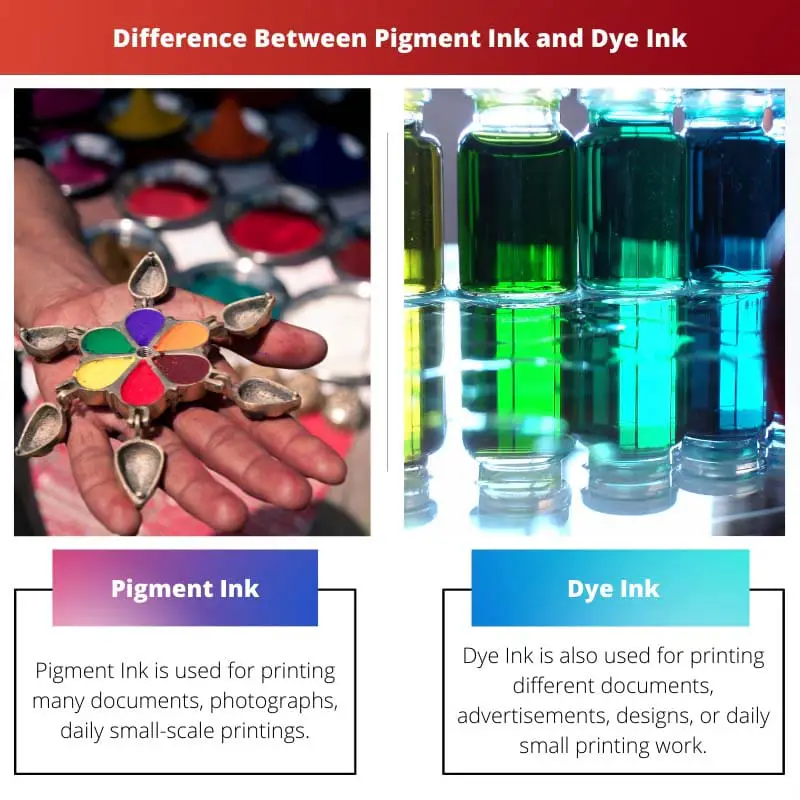 Razlika između pigmentne tinte i tinte u boji