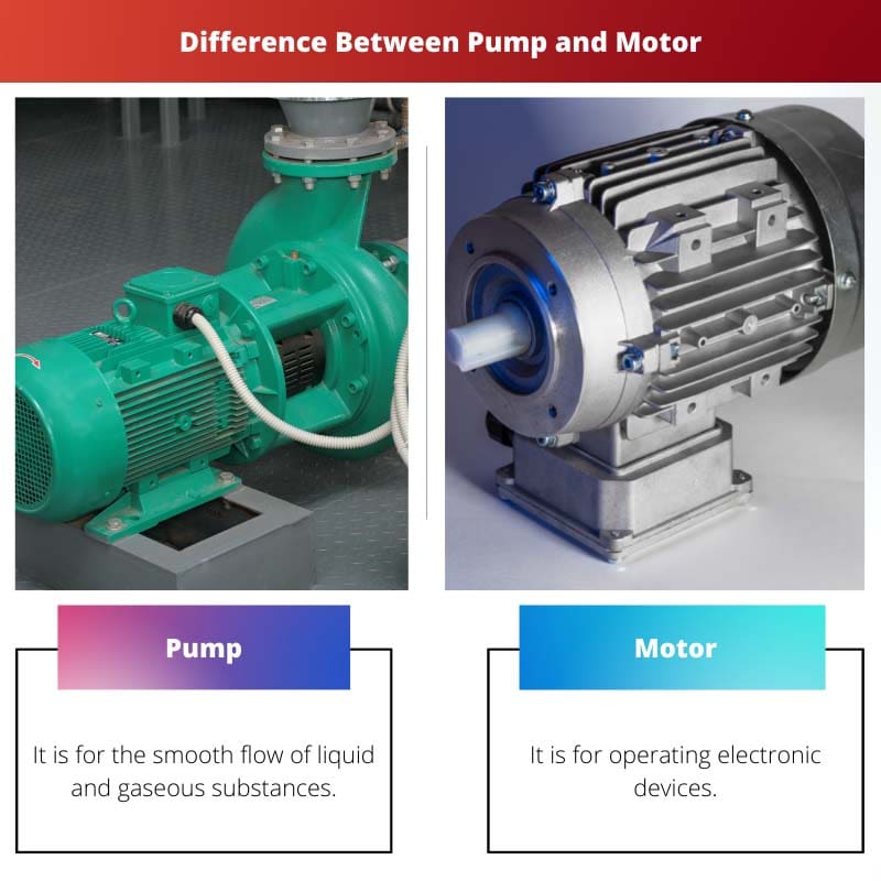 Différence entre pompe et moteur