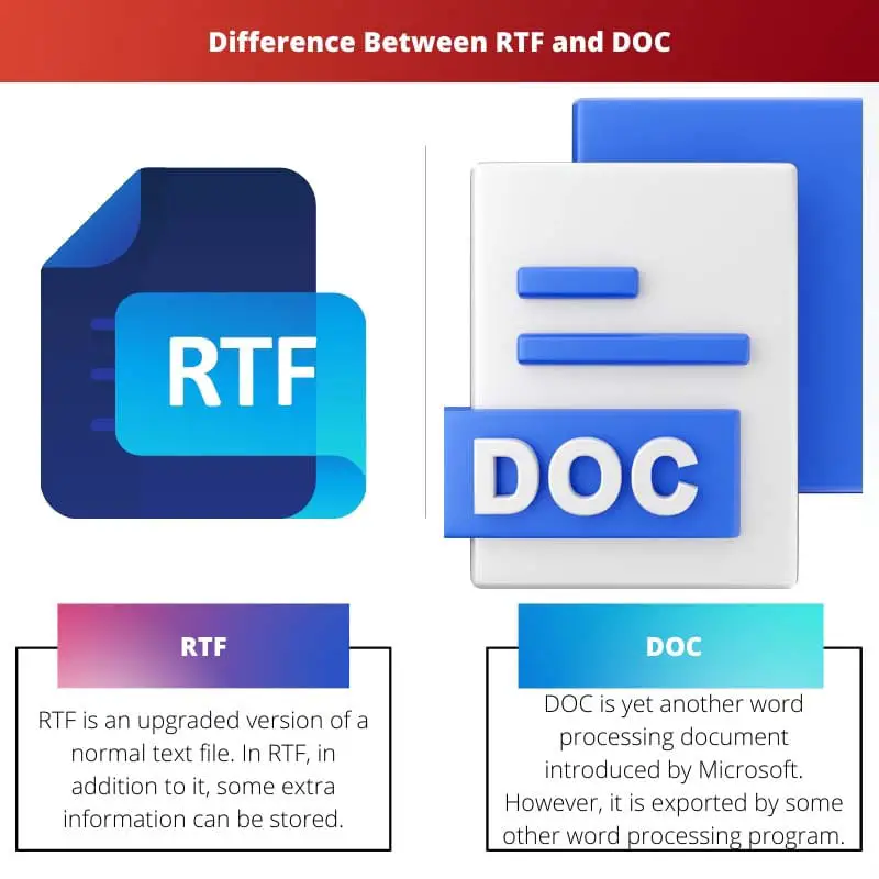 Differenza tra RTF e DOC