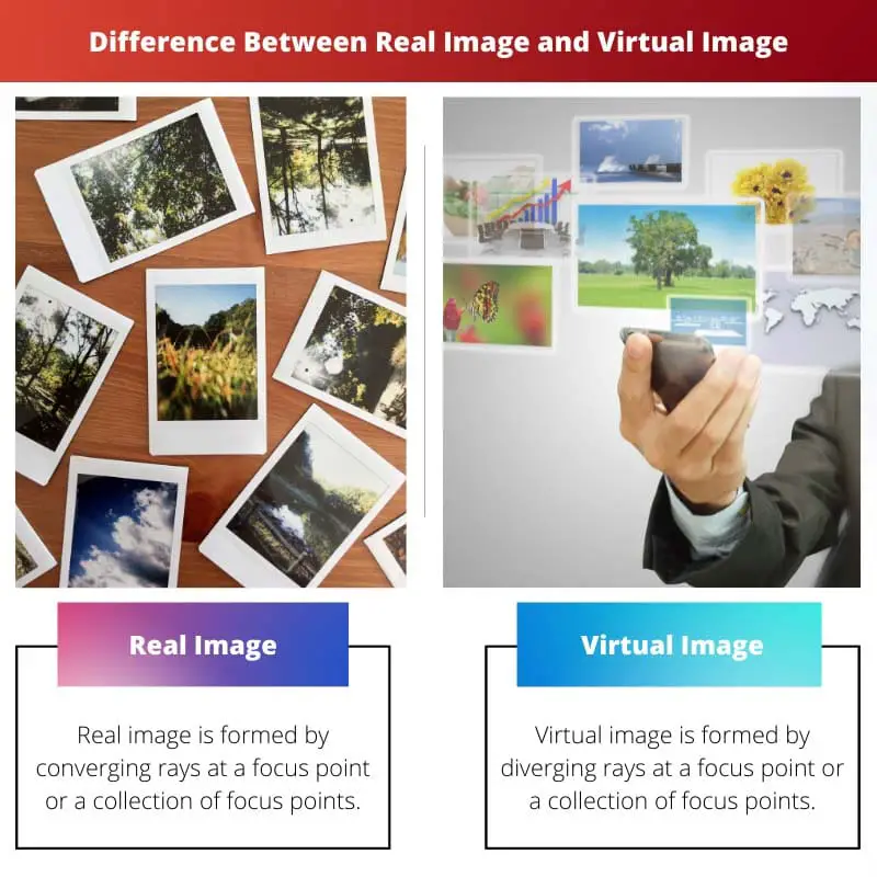 वास्तविक छवि और आभासी छवि के बीच अंतर