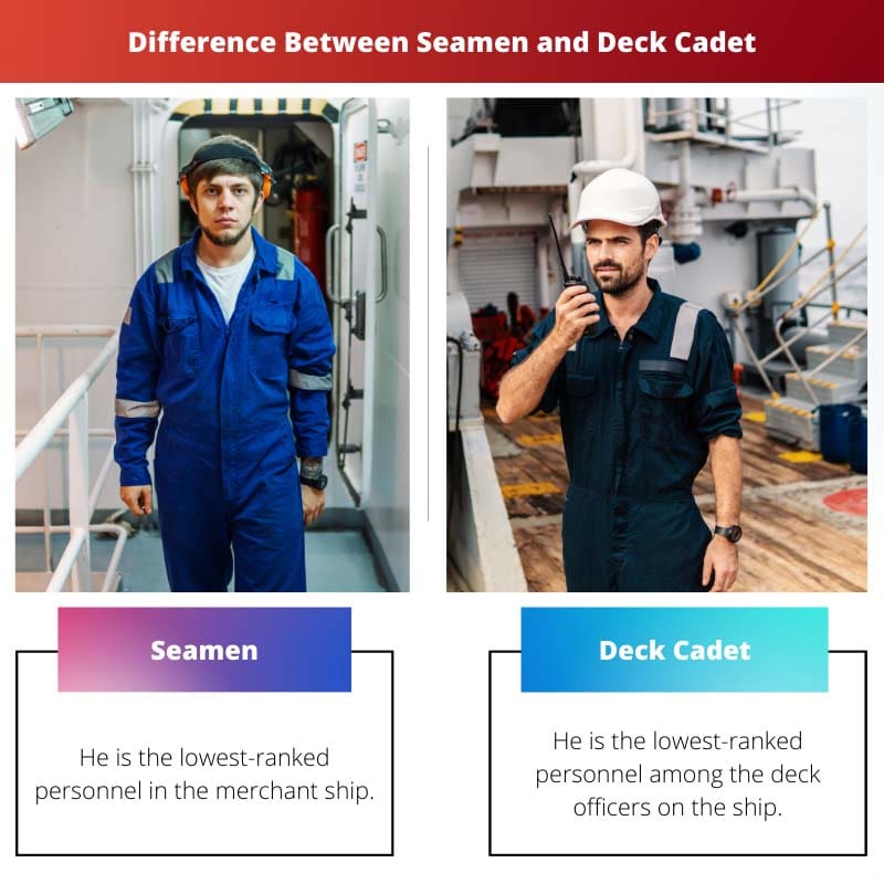Diferença entre marinheiros e cadetes de convés