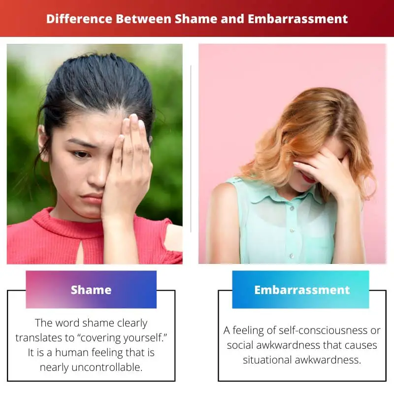 Verschil tussen schaamte en verlegenheid