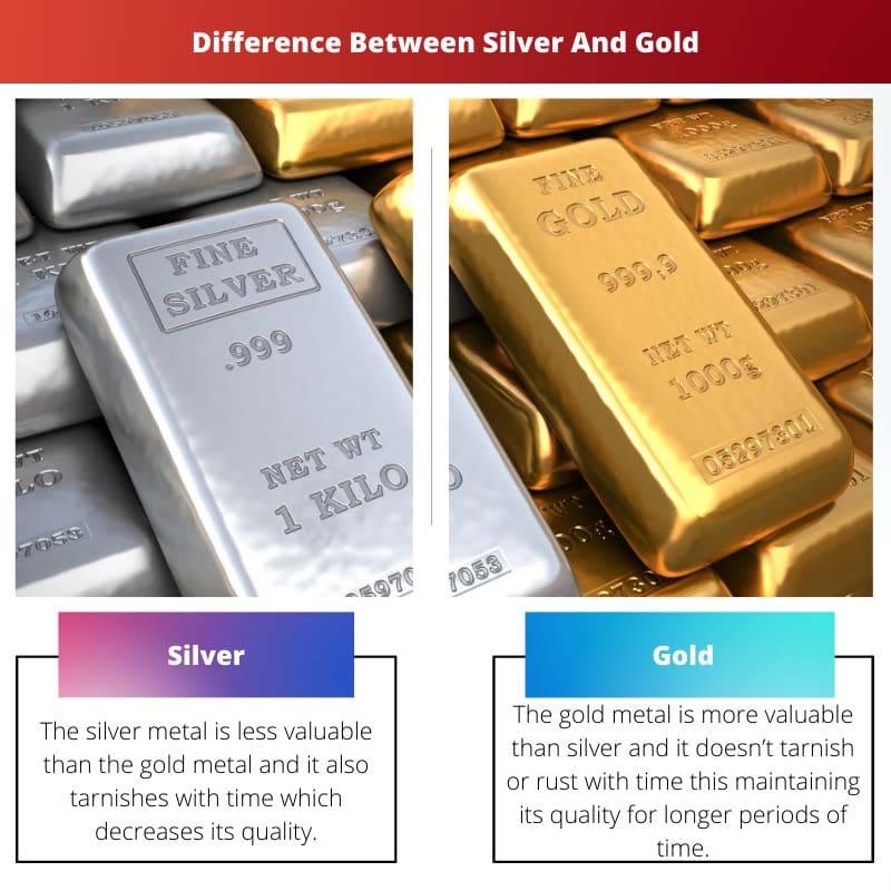 Atšķirība starp sudrabu un zeltu
