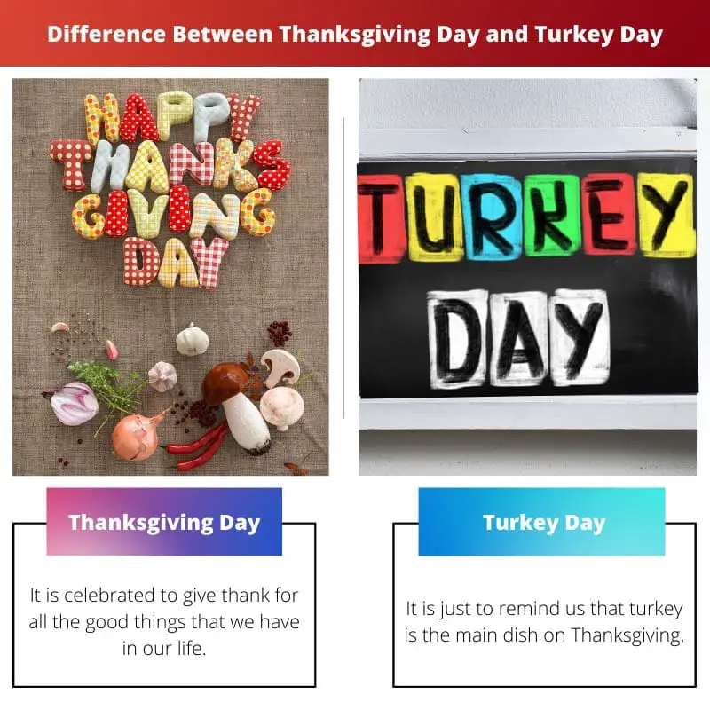 Difference Between Thanksgiving Day and Turkey Day