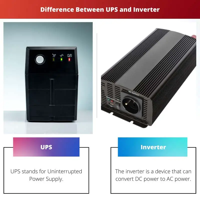 Difference Between UPS and Inverter