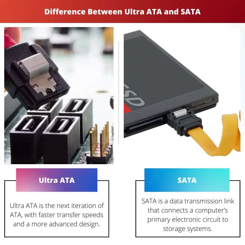 Verschil tussen Ultra ATA en SATA