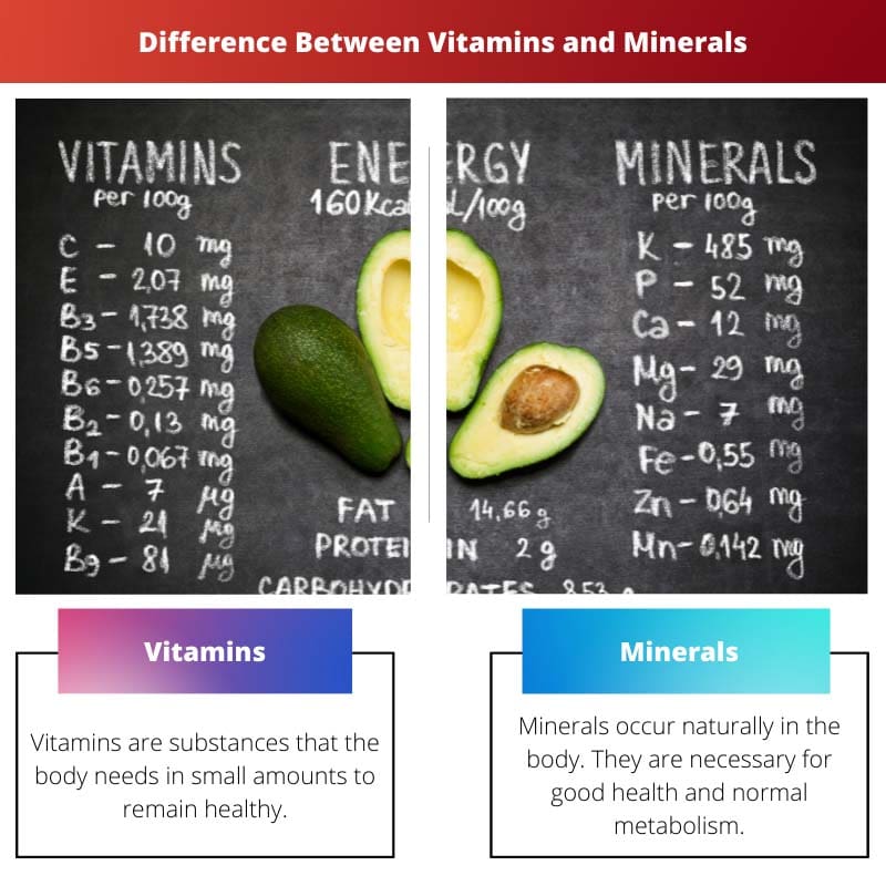 Differenza tra vitamine e minerali