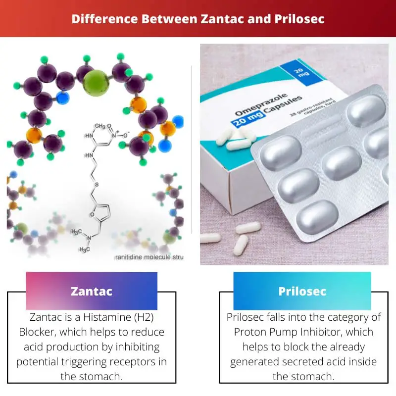 Unterschied zwischen Zantac und Prilosec