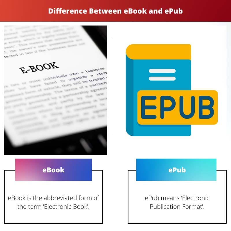 Різниця між електронною книгою та ePub