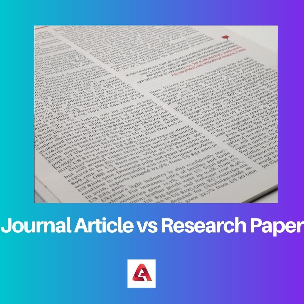 Journal Article vs Research Paper