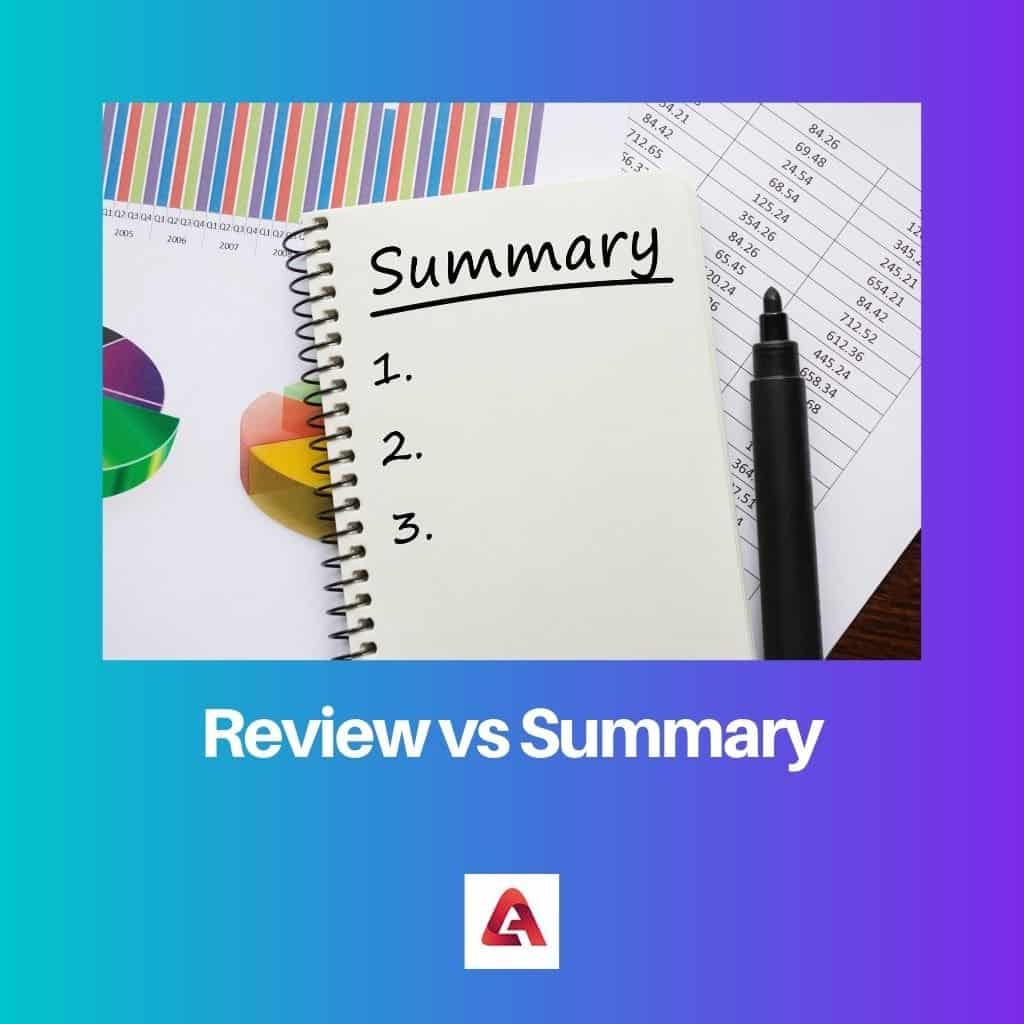 what is the difference between book review and summary