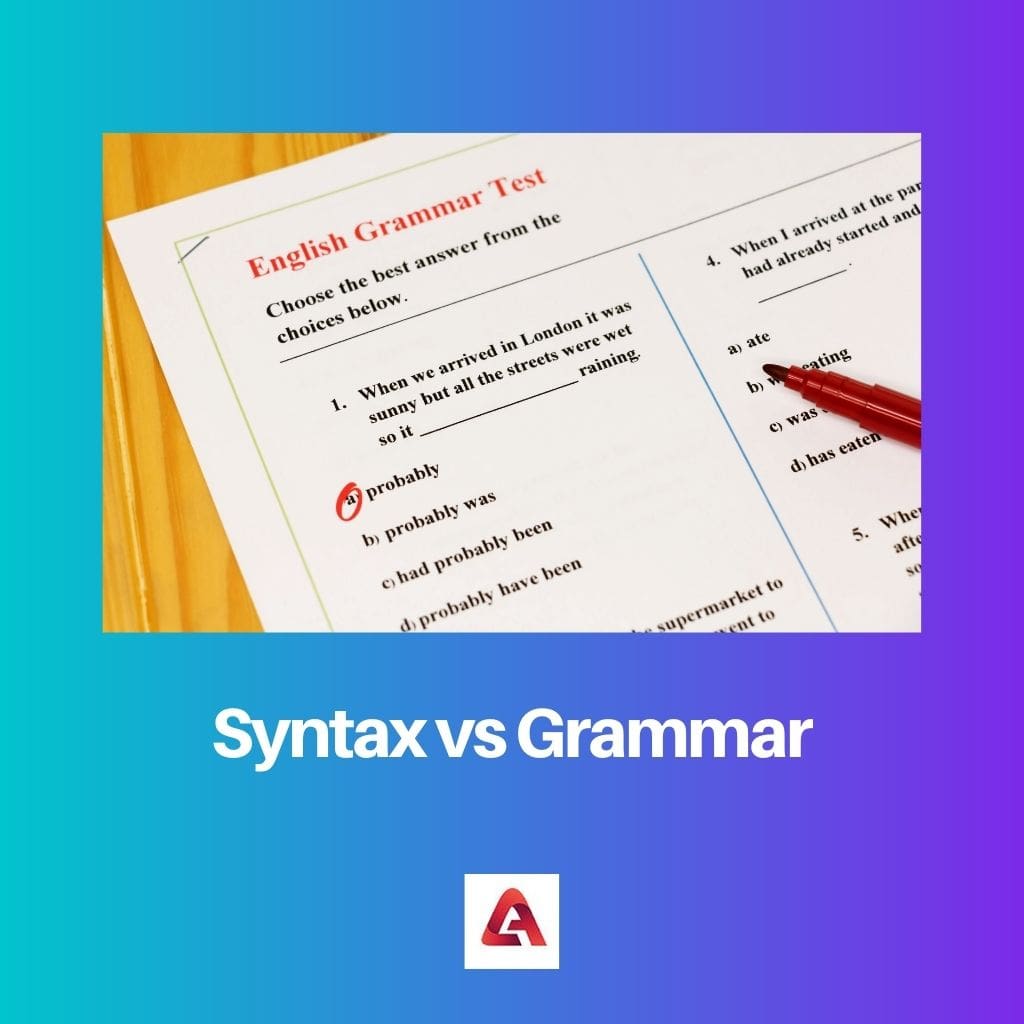 Syntax vs Grammar