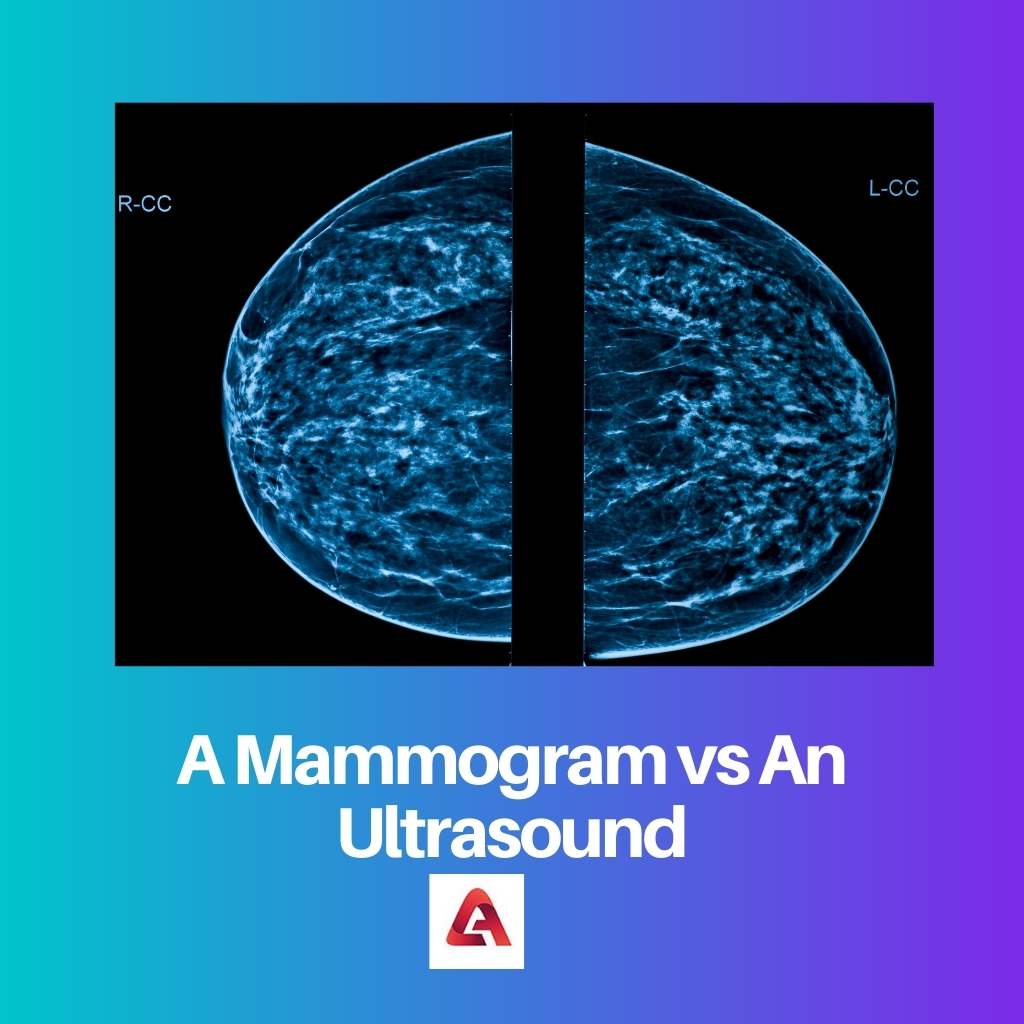 Una mammografia contro un'ecografia