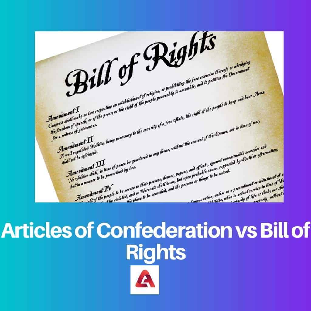 Artikelen van Confederatie versus Bill of Rights