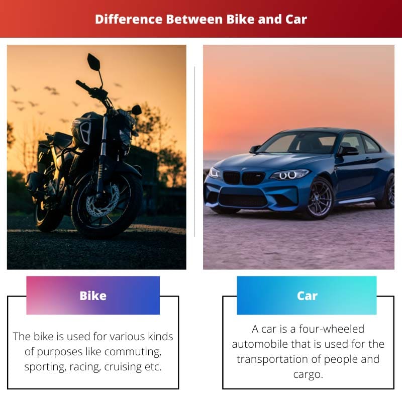 الدراجة مقابل السيارة - الفرق بين الدراجة والسيارة