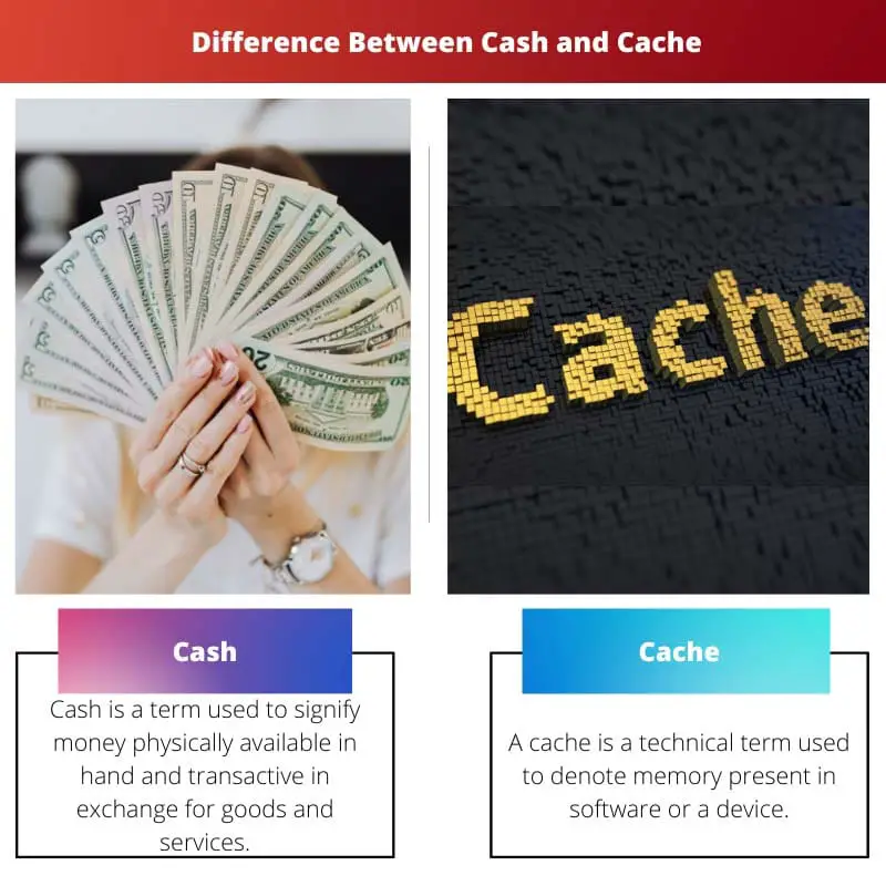 Cash versus Cache - Verschil tussen Cash en Cache