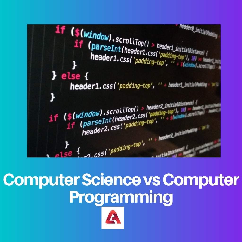 Informatik vs. Computerprogrammierung