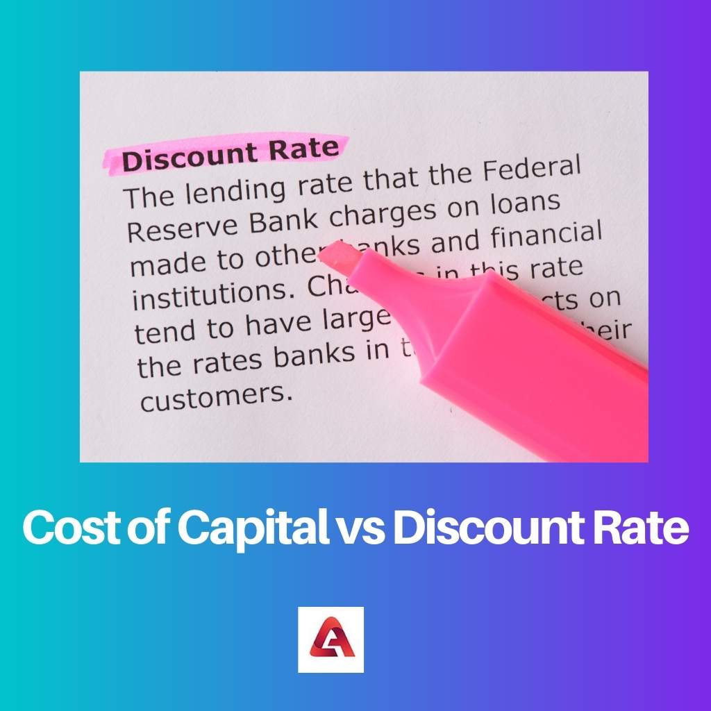 Coût du capital vs taux d'actualisation