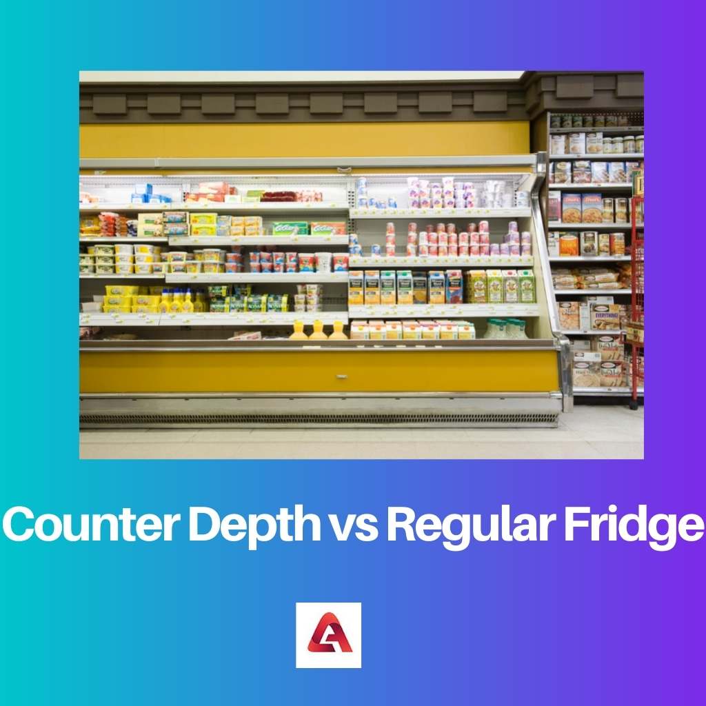 Counter dziļums salīdzinājumā ar parasto ledusskapi