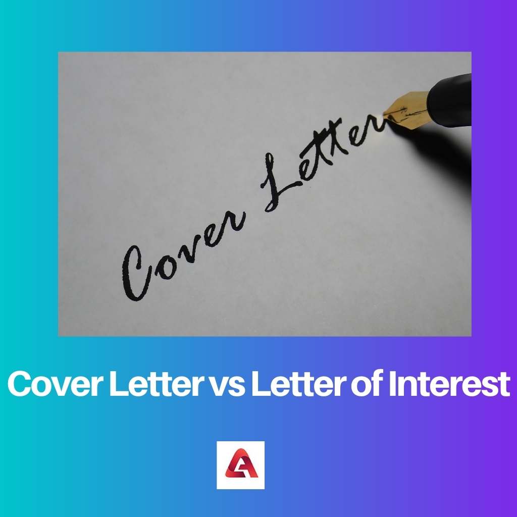 Lettera di accompagnamento vs lettera di interesse