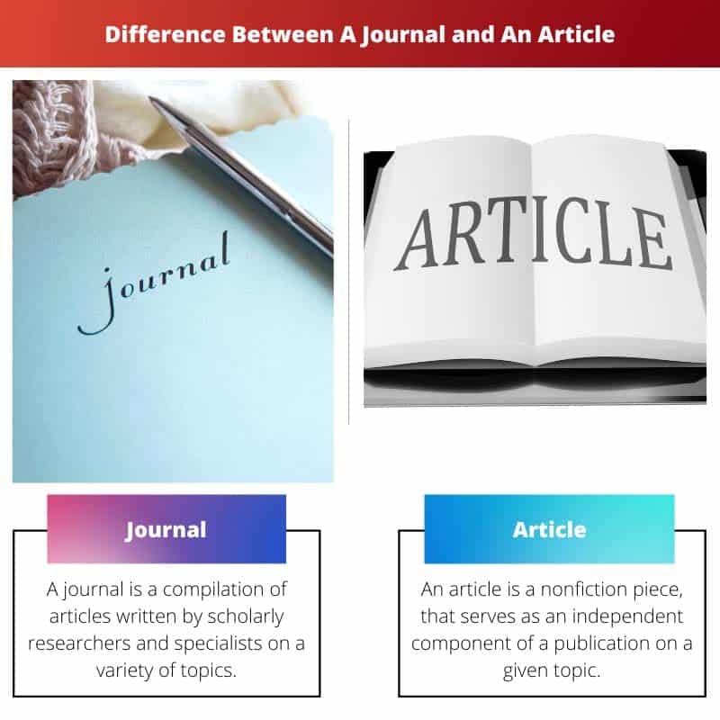 A Journal Vs An Article Difference And Comparison