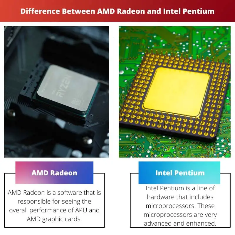 Différence entre AMD Radeon et Intel Pentium