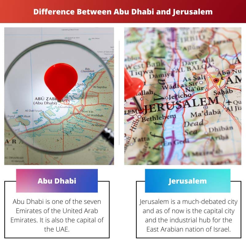 ความแตกต่างระหว่างอาบูดาบีและเยรูซาเล็ม