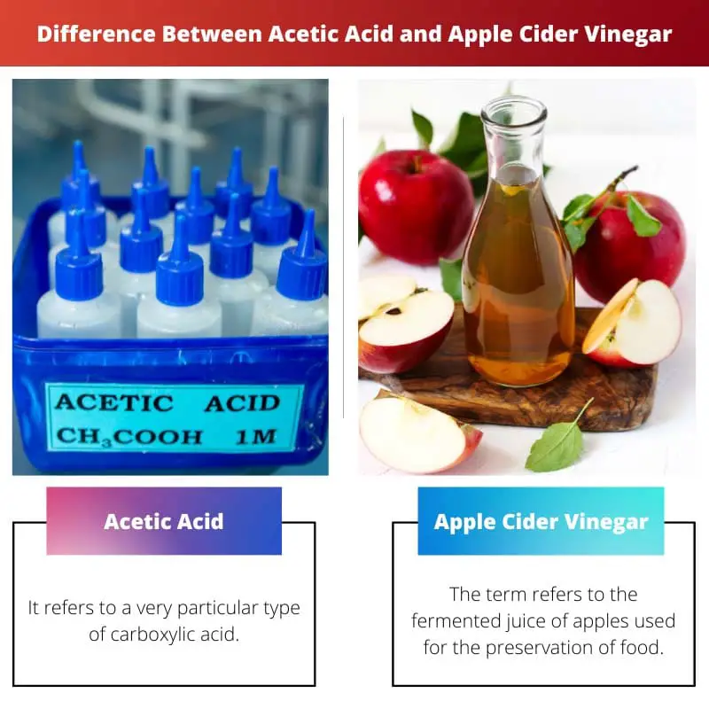 Diferença entre ácido acético e vinagre de maçã