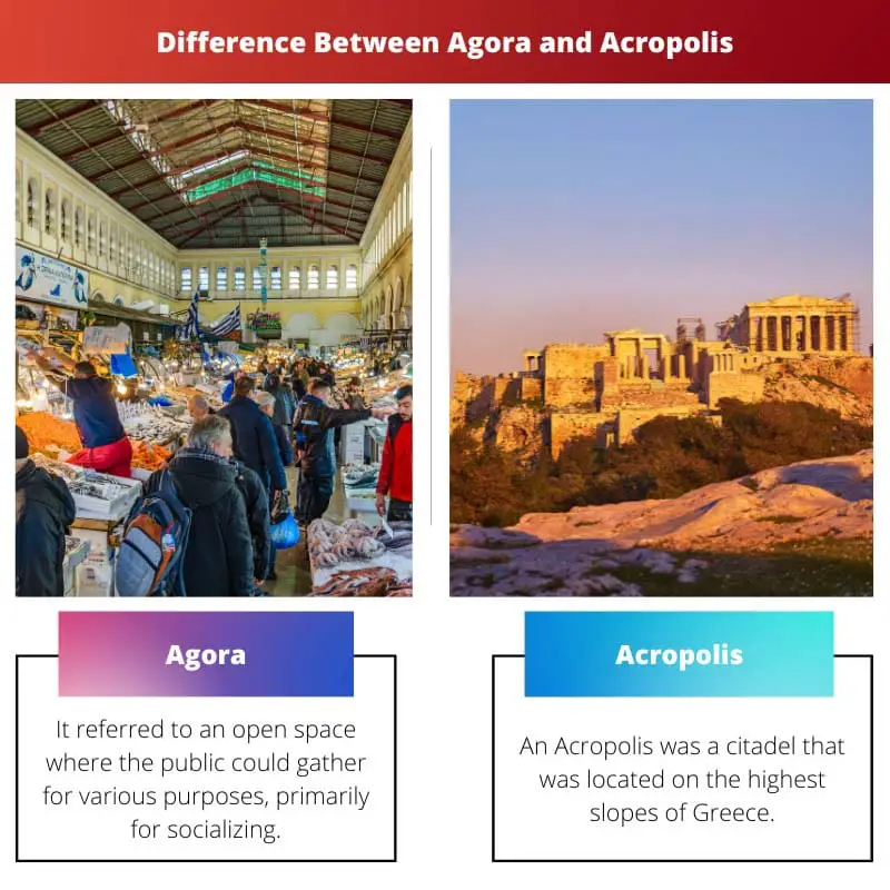 Forskellen mellem Agora og Akropolis