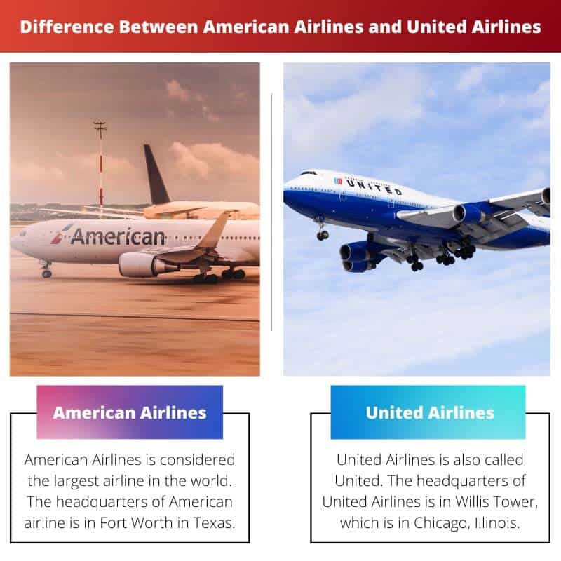 Διαφορά μεταξύ American Airlines και United Airlines