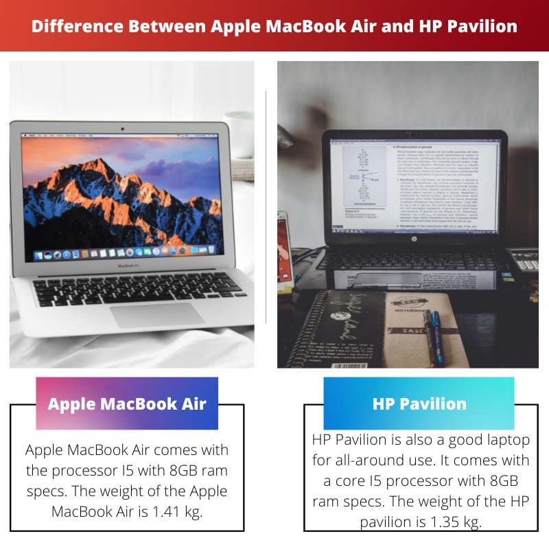 Ero Apple MacBook Airin ja HP ​​Pavilionin välillä