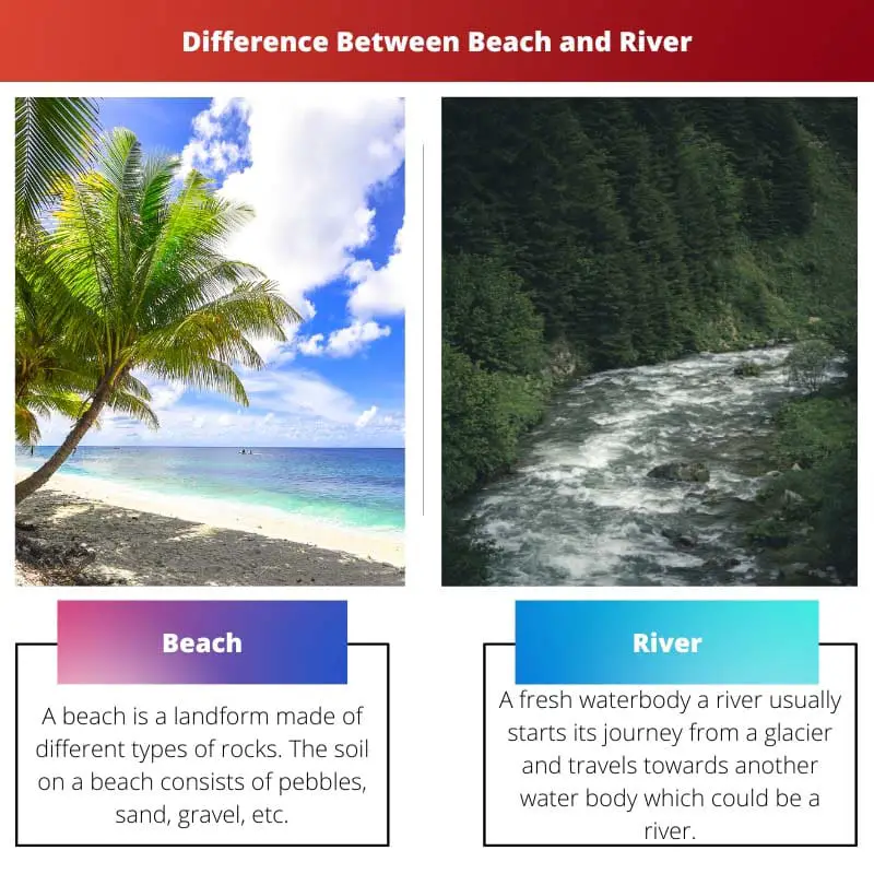 Rozdíl mezi pláží a řekou
