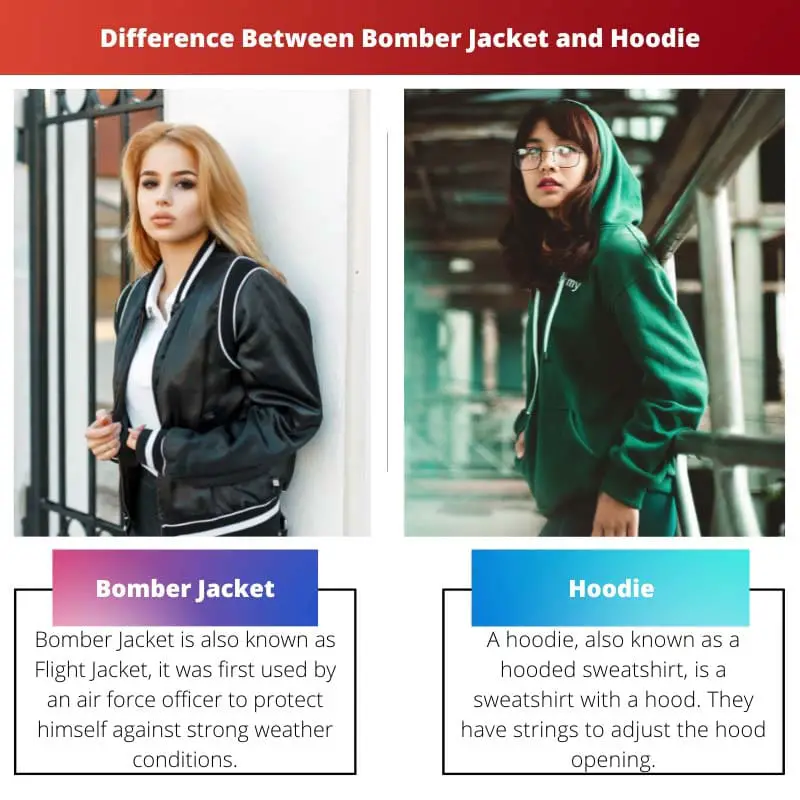 Diferença entre Bomber Jacket e Hoodie