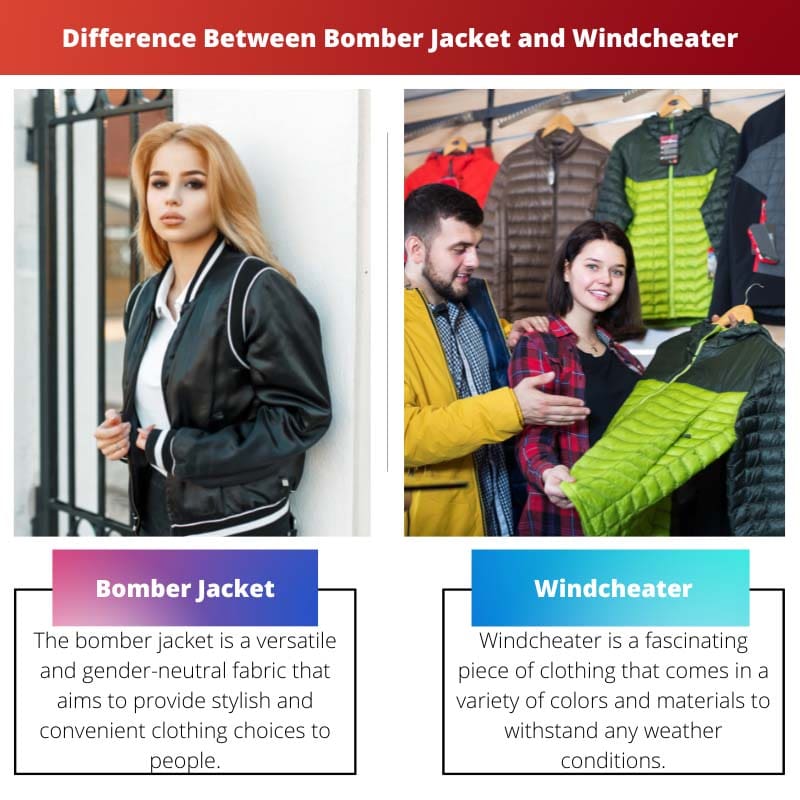 Diferença entre Bomber Jacket e Windcheater