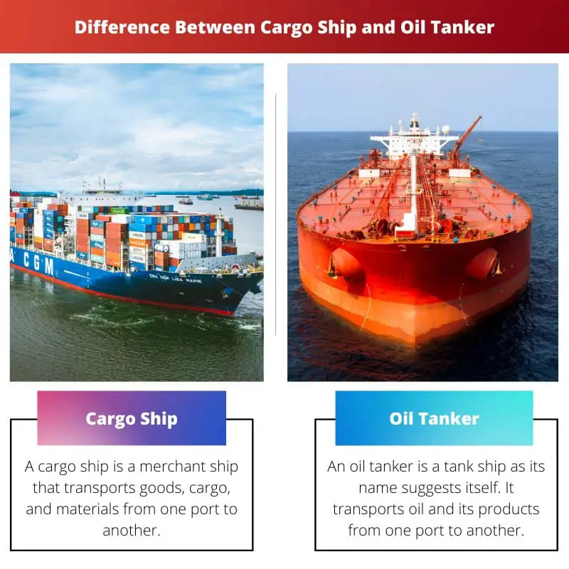 Difference Between Cargo Ship and Oil Tanker