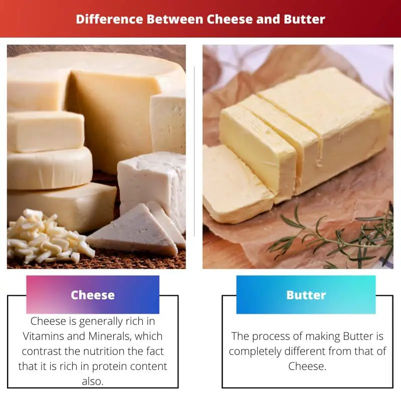 Unterschied zwischen Käse und Butter