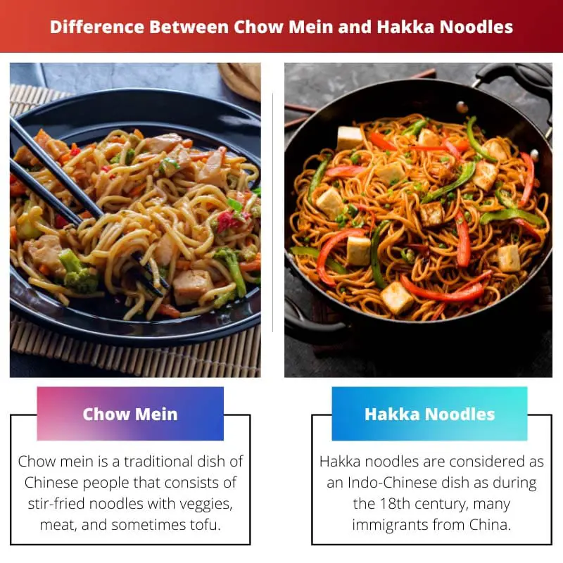 Differenza tra Chow Mein e Hakka Noodles