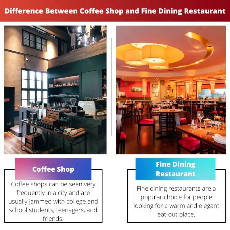 Difference Between Coffee Shop and Fine Dining Restaurant