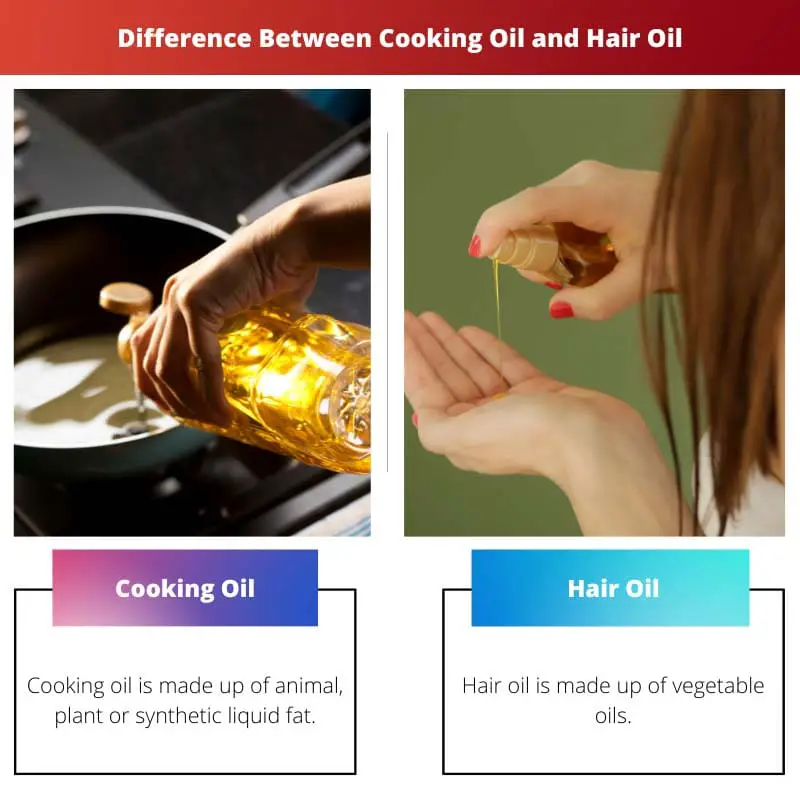 Razlika između ulja za kuhanje i ulja za kosu