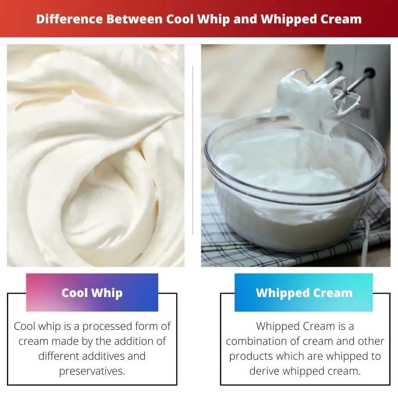 Sự khác biệt giữa Cool Whip và Whipped Cream